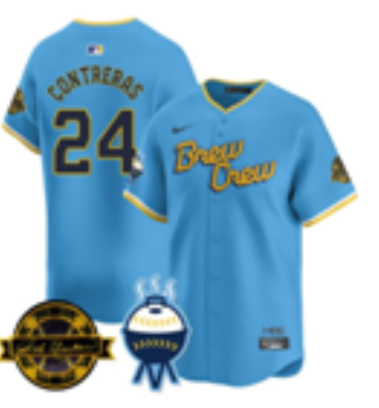 Women Milwaukee Brewers #24 Contreras Blue Nike 2026 World Series jersey 1021012